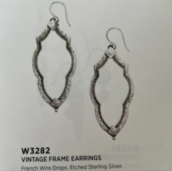 RARE! Vintage Silpada 925 Sterling Silver Frame Earrings W3282 - Picture 5 of 10